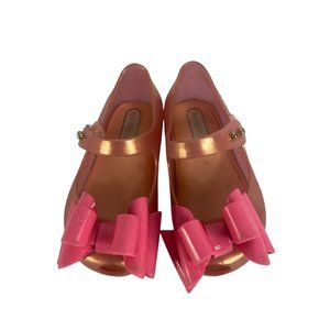 Mini Melissa Shoes Baby 6 Mary Jane Pearl Pink Triple Bow Ultragirl Sweet Jelly
